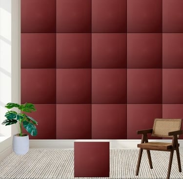 Deep Red Woven Texture Ceramic Tile