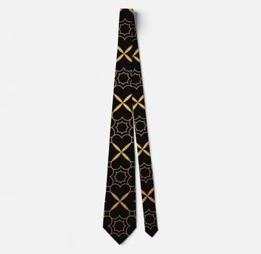 Exquisite Black and Gold Moroccan Inspired Neck Tie