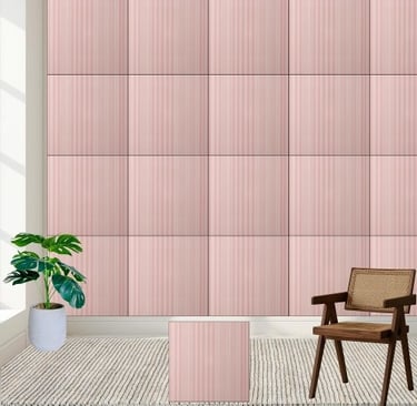 Pink Striped Ceramic Tile