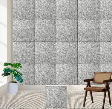 Sparkling Silver Glitter Ceramic Tile