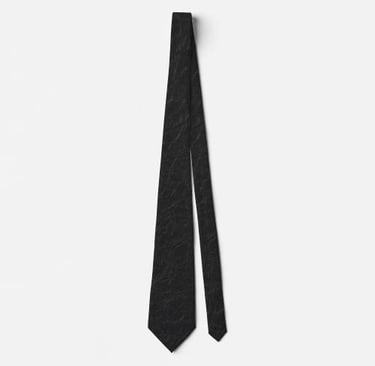 Wrinkled Black Elegant Neck Tie