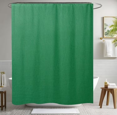 Green Leather Shower Curtain