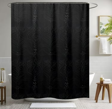 Black Shower Curtain Style 3