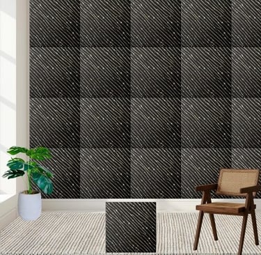Elegant Shimmering Glitter Black White Stripe Ceramic Tile
