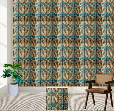 Luxury Egyptian Inspired Lotus Tile