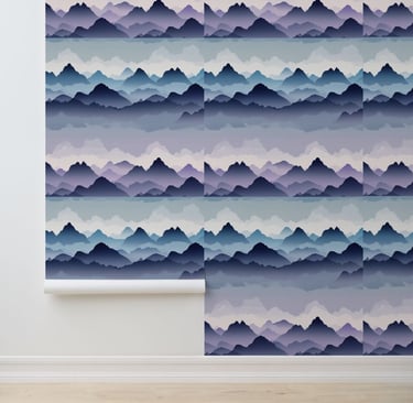 Misty Mountain Landscape Peel and Stick Wallpaper