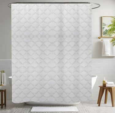 Simple White Shower Curtain Style 3