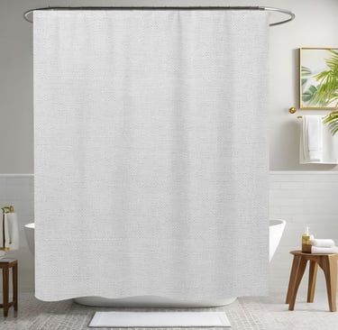 Seamless White Shower Curtain
