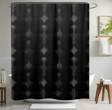 Luxury Black Shower Curtain Style 2