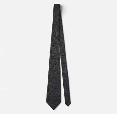 Black Linen Texture Neck Tie