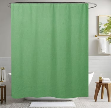 Light Green Leather Shower Curtain