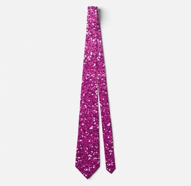 Fuchsia Pink Ombre Glitter Glam Neck Tie