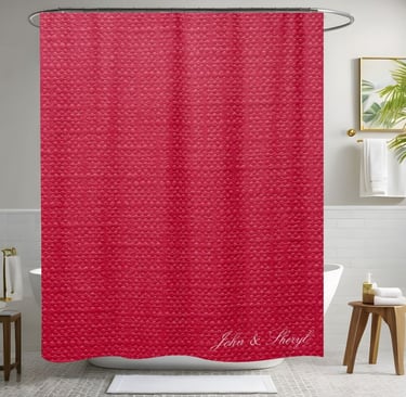 Modern Bold Red Fabric Look Shower Curtain