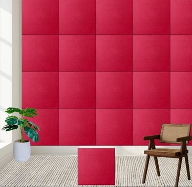 Radiant Crimson Glitter Ceramic Tile