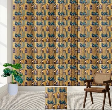 Royal Egypt Aesthetic Lotus and Symbols Tile