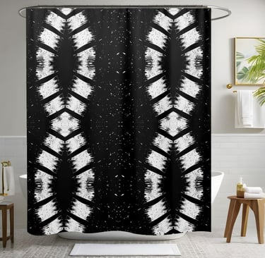 Black and White Infinite Shower Curtain