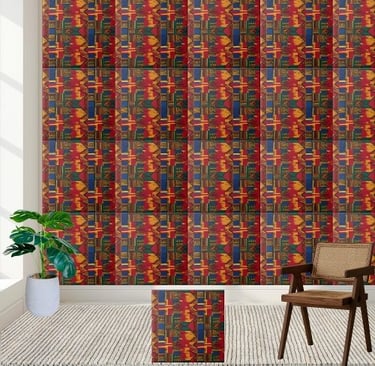 Abstract Geometric African Pattern Tile