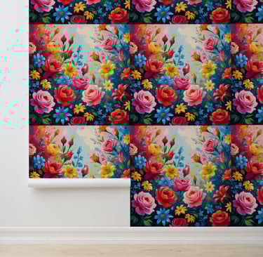 Chic Floral Garden Dream Peel and Stick Wallpaper