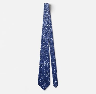 Dazzling Navy Blue Glitter Ombre Neck Tie for Men