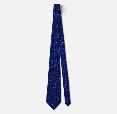 Deep Midnight Blue Sparkle Glitter Neck Tie