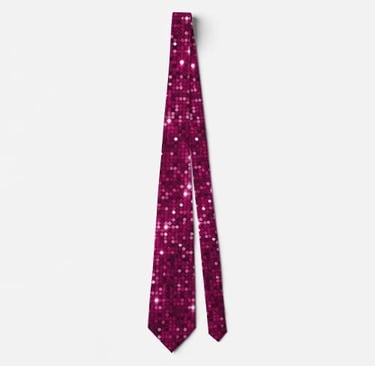 Luxurious Fuchsia Sequin Design Neck Tie