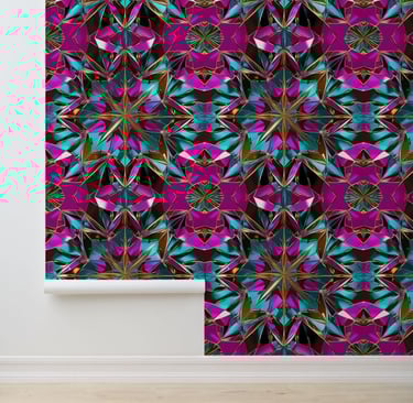 Sparkling Kaleidoscope Disco Peel and Stick Wallpaper