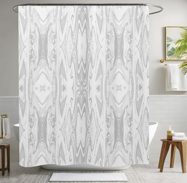 Bathroom White Shower Curtain