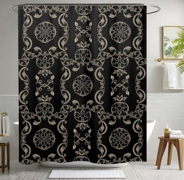 Stylish Cream Boho Shower Curtain