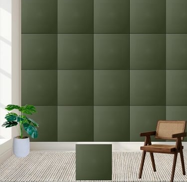 Elegant Deep Olive Green Solid Color Ceramic Tile