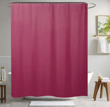 Dark Pink Leather Shower Curtain