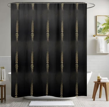 Gold and Black Shower Curtain