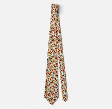 Light Blue Pizza Neck Tie