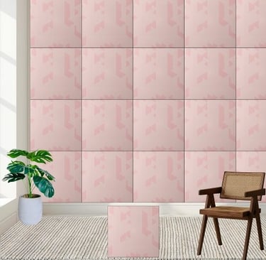 Modern Abstract Blush Pink Geometric Ceramic Tile