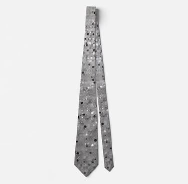 Silver Sparkling Sequin Neck Tie