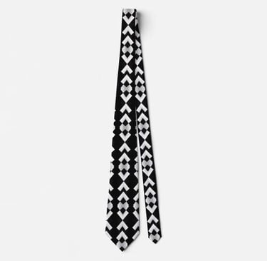 Unique Abstract Black White Optical Illusion Neck Tie