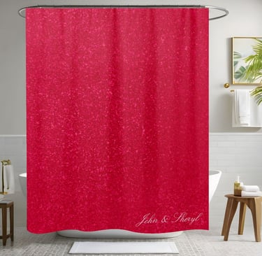 Customizable Deep Red Abstract Texture Shower Curtain