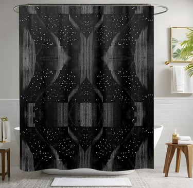 Black and White Sound Wave Shower Curtain