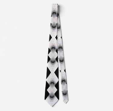 Contemporary Black White Necktie for Dapper Men