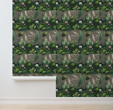 Forest Ferns & Wildflowers Peel and Stick Wallpaper
