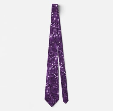 Glamorous Purple Glitter Sparkling Neck Tie