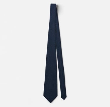Luxury Dark Navy Blue Solid Color Textured Necktie