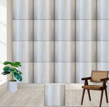 Modern Metallic Silver Gradient Ceramic Tile