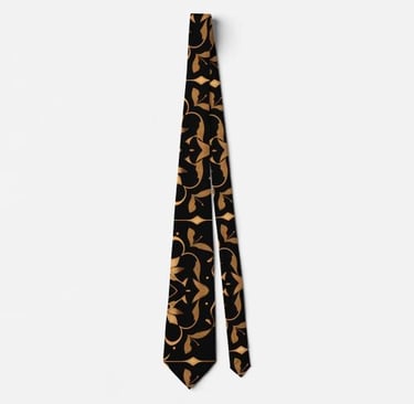 Premium Elegant Black Boho Neck Tie