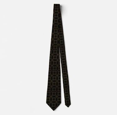 Black and Gold Moroccan Geometric Necktie