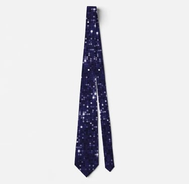 Deep Indigo Shimmer Sparkle Sequin Neck Tie