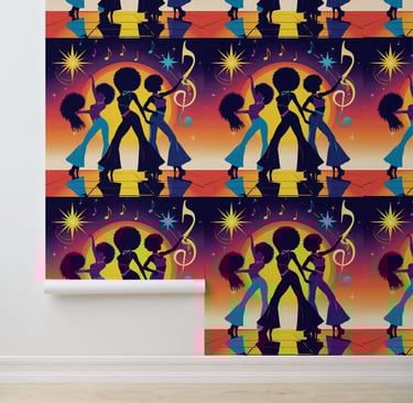 Funky Disco Party Peel and Stick Wall Decor Wallpaper