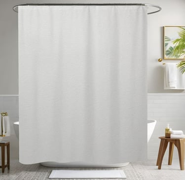 White Leather Shower Curtain