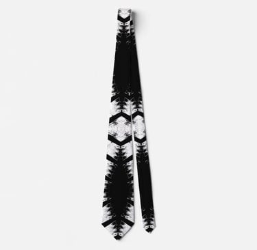 Stylish Tribal Black and White Neck Tie for Men