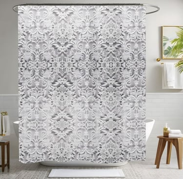 Classy White Shower Curtain Style 2