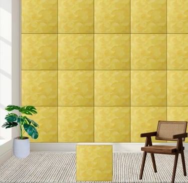 Abstract Sunny Yellow Pattern Ceramic Tile